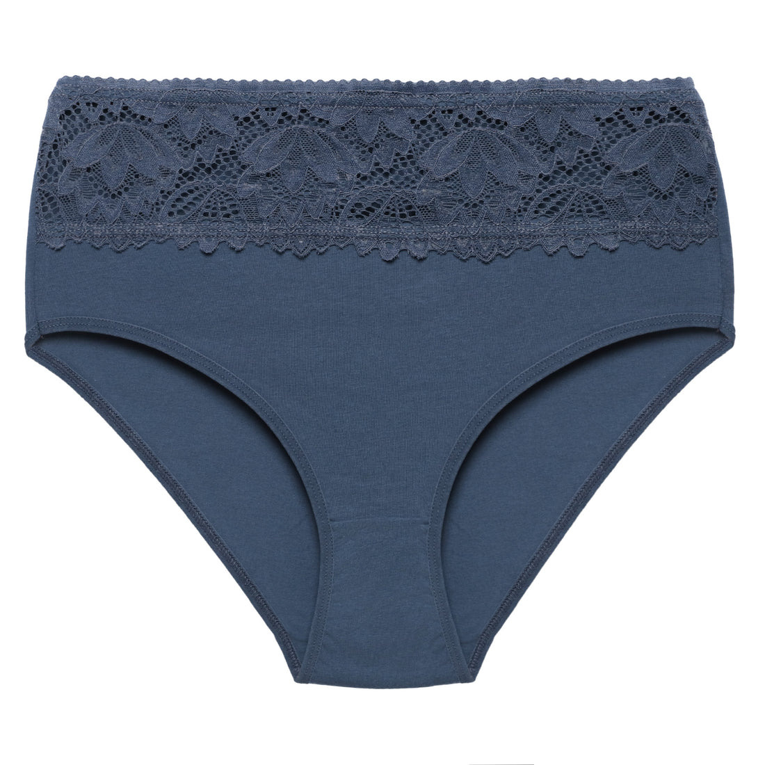 Majtki damskie maxi bikini bawełniane z wysokim stanem i koronką 3-pak