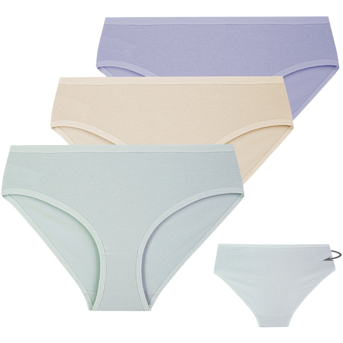 Damskie majtki bawełniane bikini (3-pak) – pastelowe