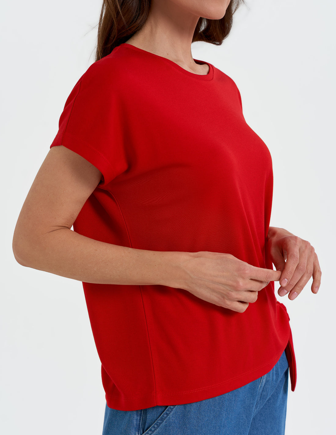 Bluzka damska z wiązaniem elegancki t-shirt wygodna koszulka
