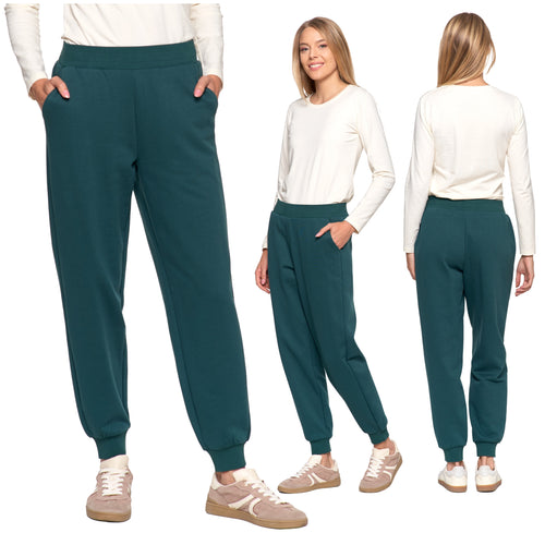 Wygodne spodnie damskie dresowe klasyczne wysoki stan stylowe