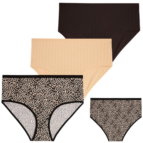 Majtki damskie z wysokim stanem prążkowane maxi bikini 3-par