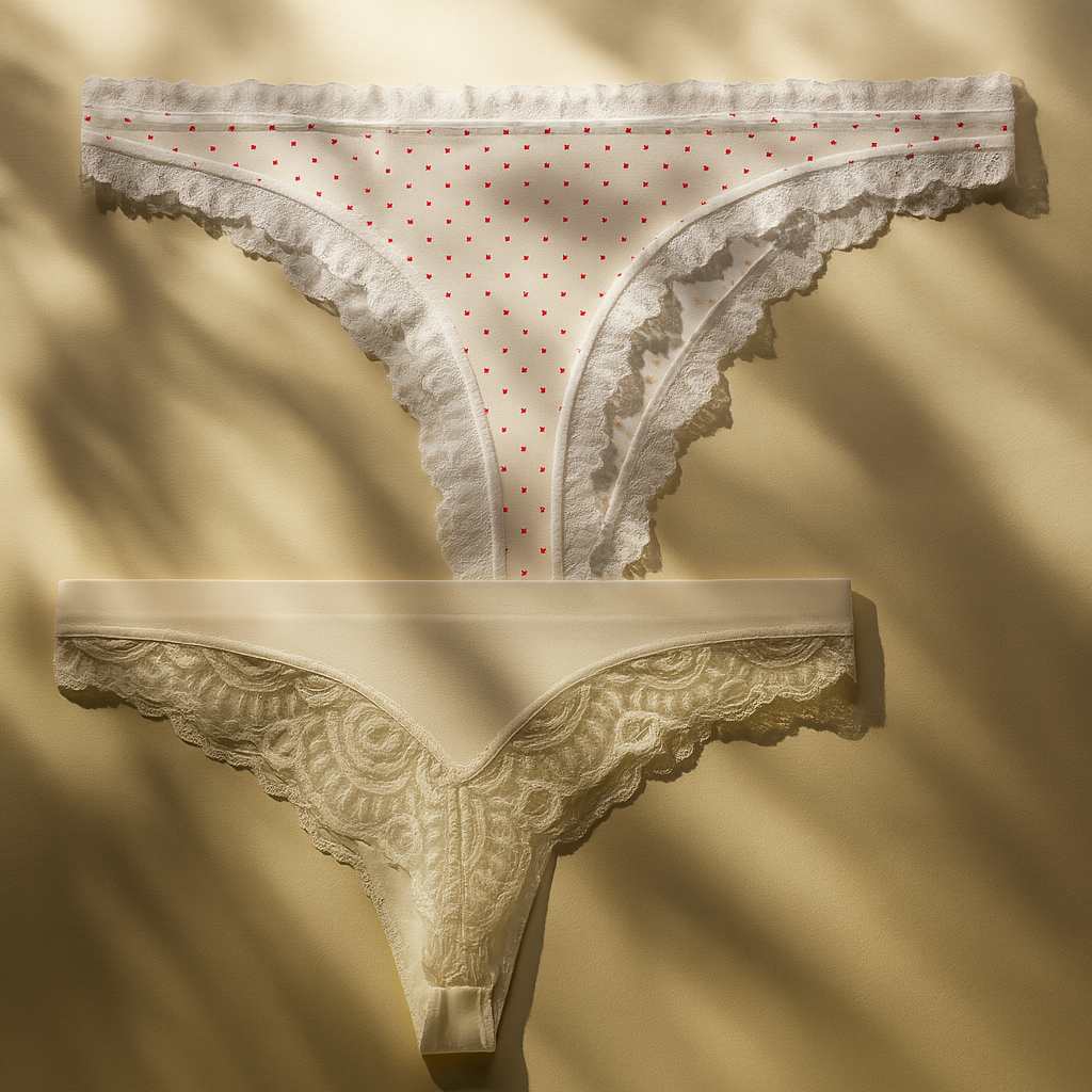 Eleganckie stringi majtki damskie koronkowe na prezent 2-pak