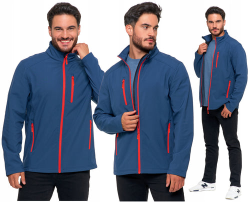 Kurtka softshell męska przejściowa wiatroszczelna bez kaptura