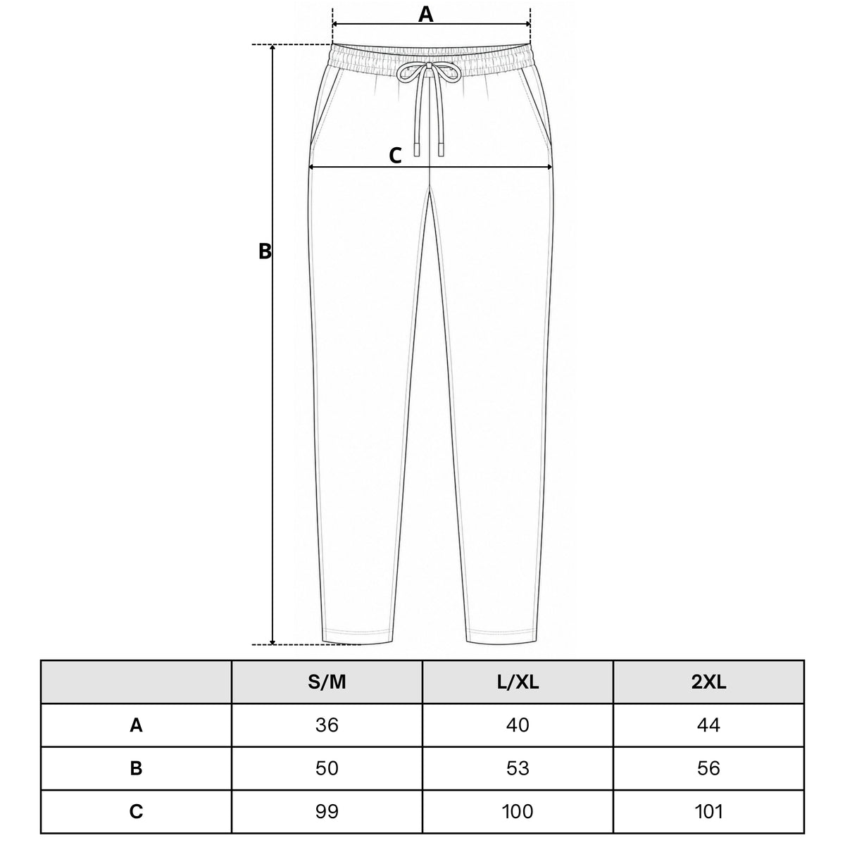 Tabela rozmiarów — Spodnie damskie straight leg – wysoki stan