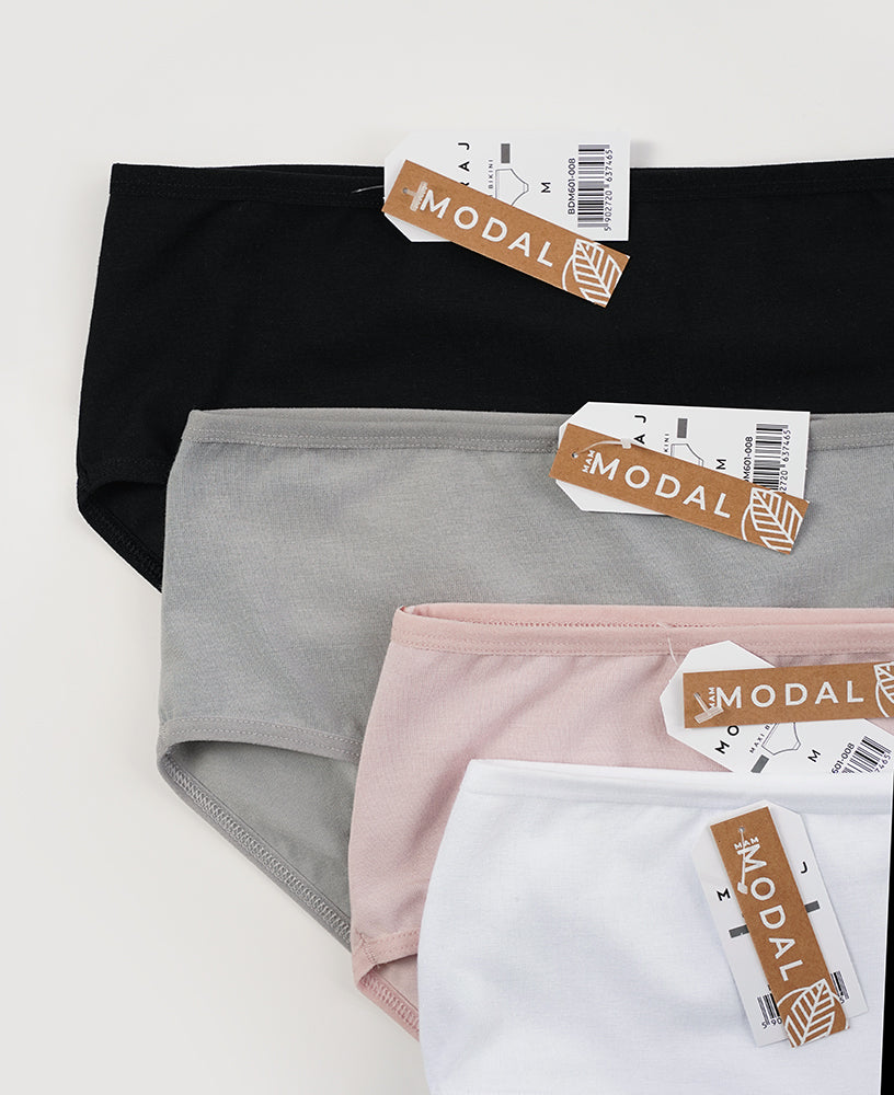 Figi damskie bawełniane maxi bikini z wysokim stanem i koronką (3-pak)