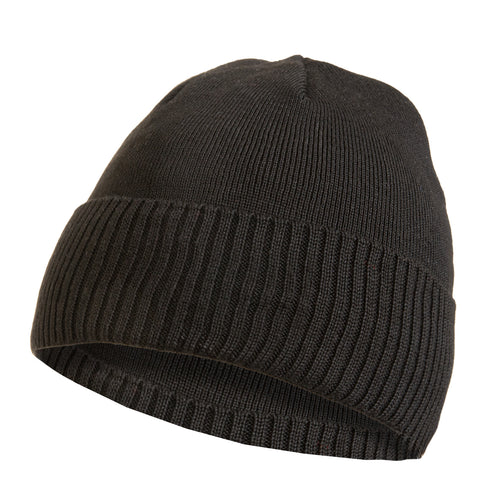 Czapka męska zimowa klasyczna beanie z prążkowanym wywinięciem