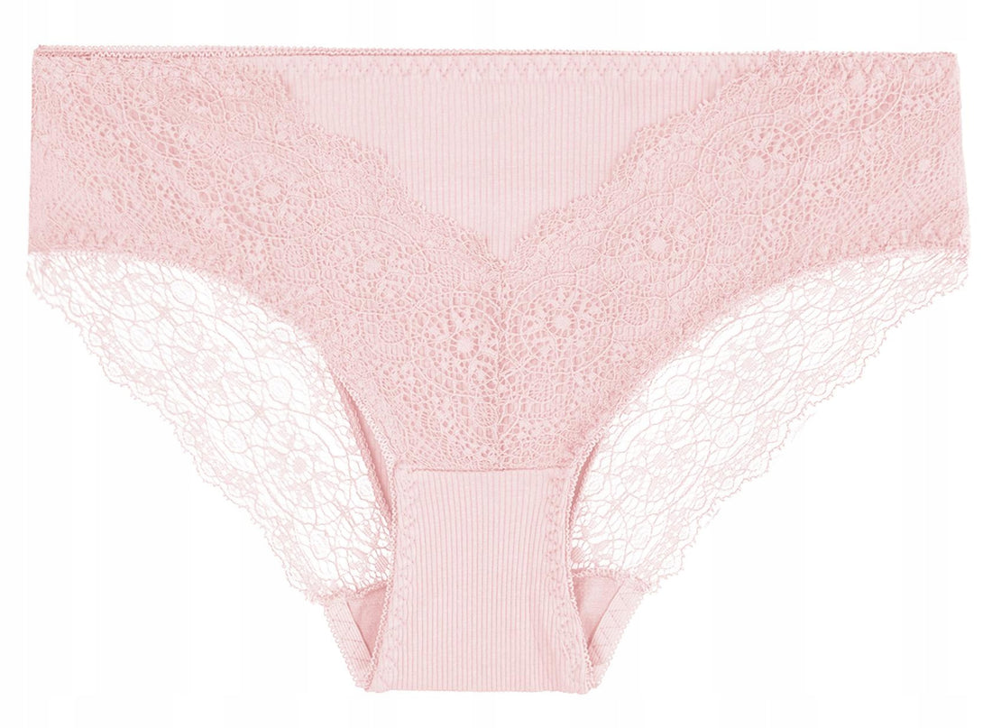 Majtki damskie figi koronkowe prążkowane eleganckie 3pak