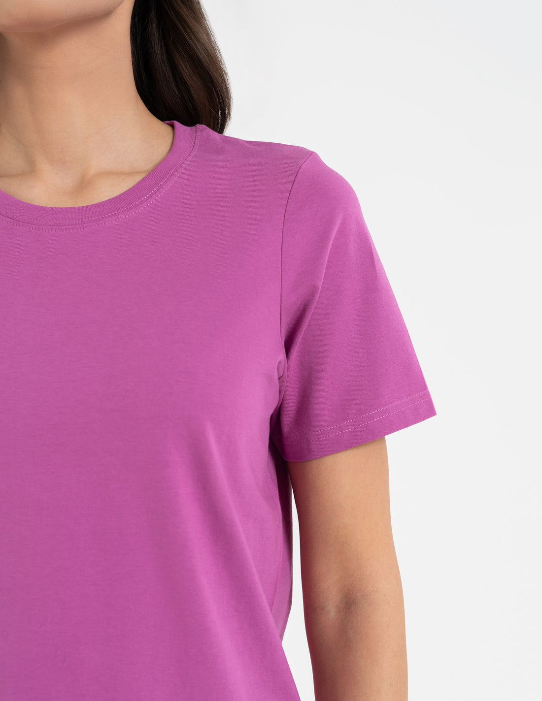 T-shirt damski z krótkim rękawem bez szwów bocznych luźna koszulka