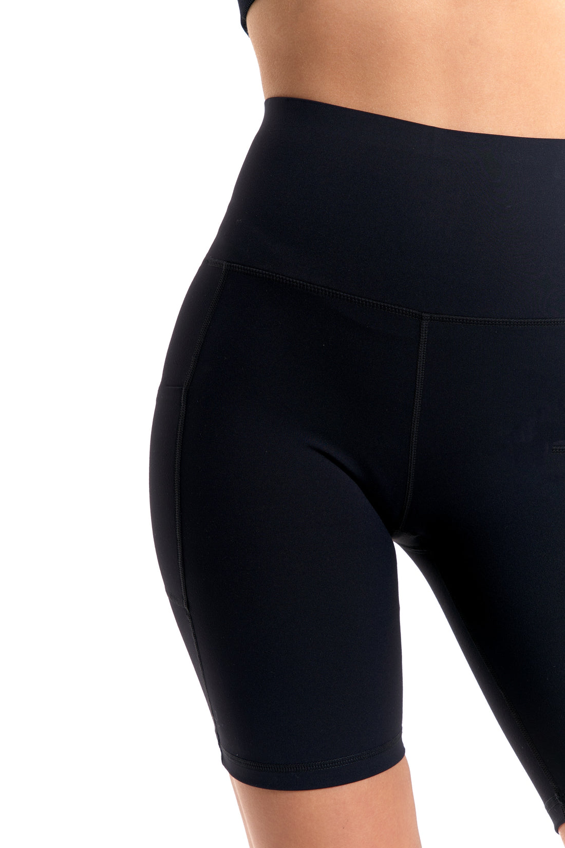 Legginsy kolarki szorty damskie sportowe wysoki stan kieszenie