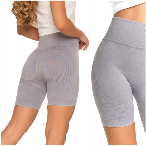 Kolarki krótkie legginsy damskie bikery push-up wysoki stan
