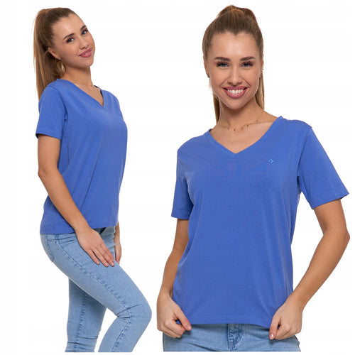 T-shirt damski luźna koszulka bawełna premium wygodna dekolt v