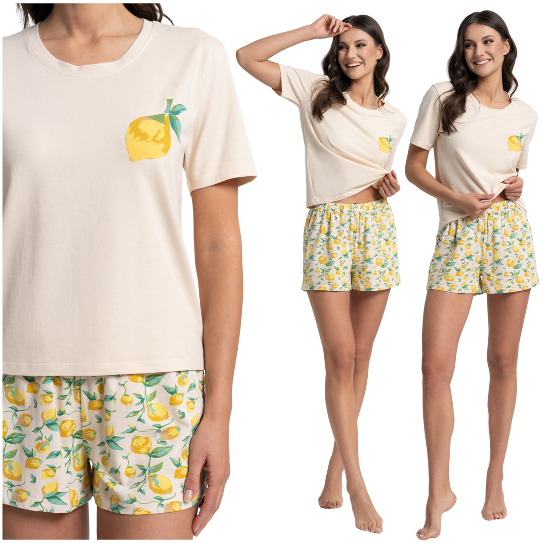 Damska piżama dwuczęściowa „lemon fresh” – komfort w radosnym stylu