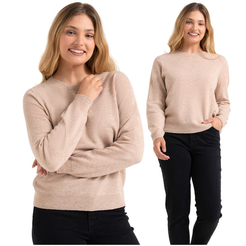 Sweter 100% wełna klasyczny z okrągłym dekoltem
