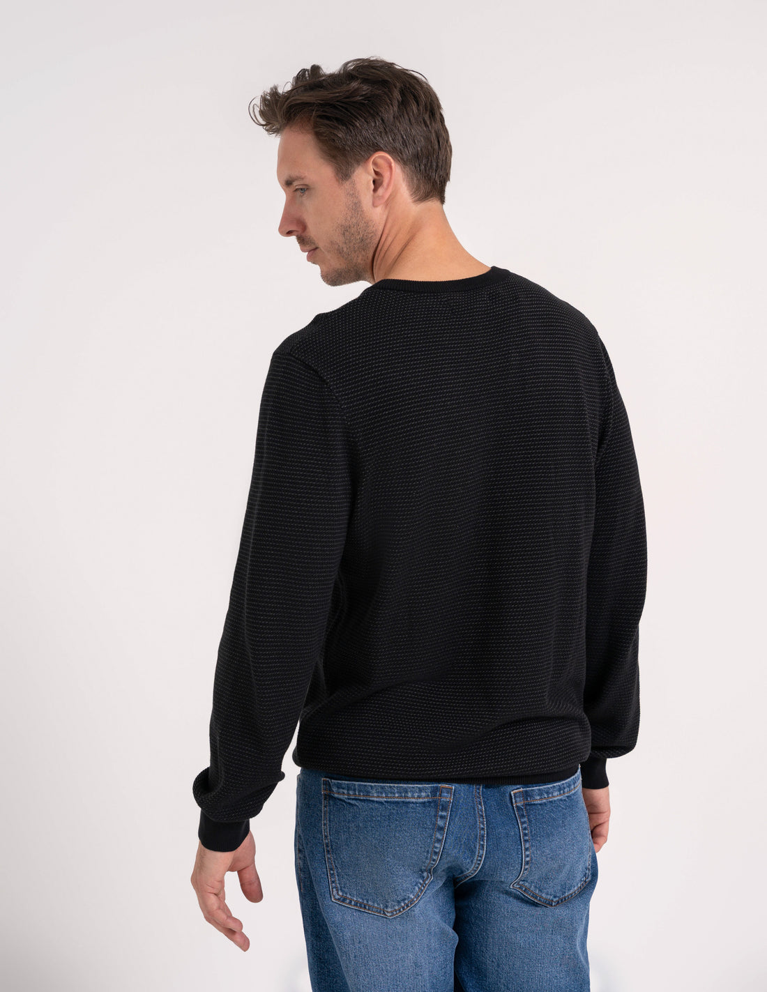Sweter męski bawełniany z okrągłym dekoltem