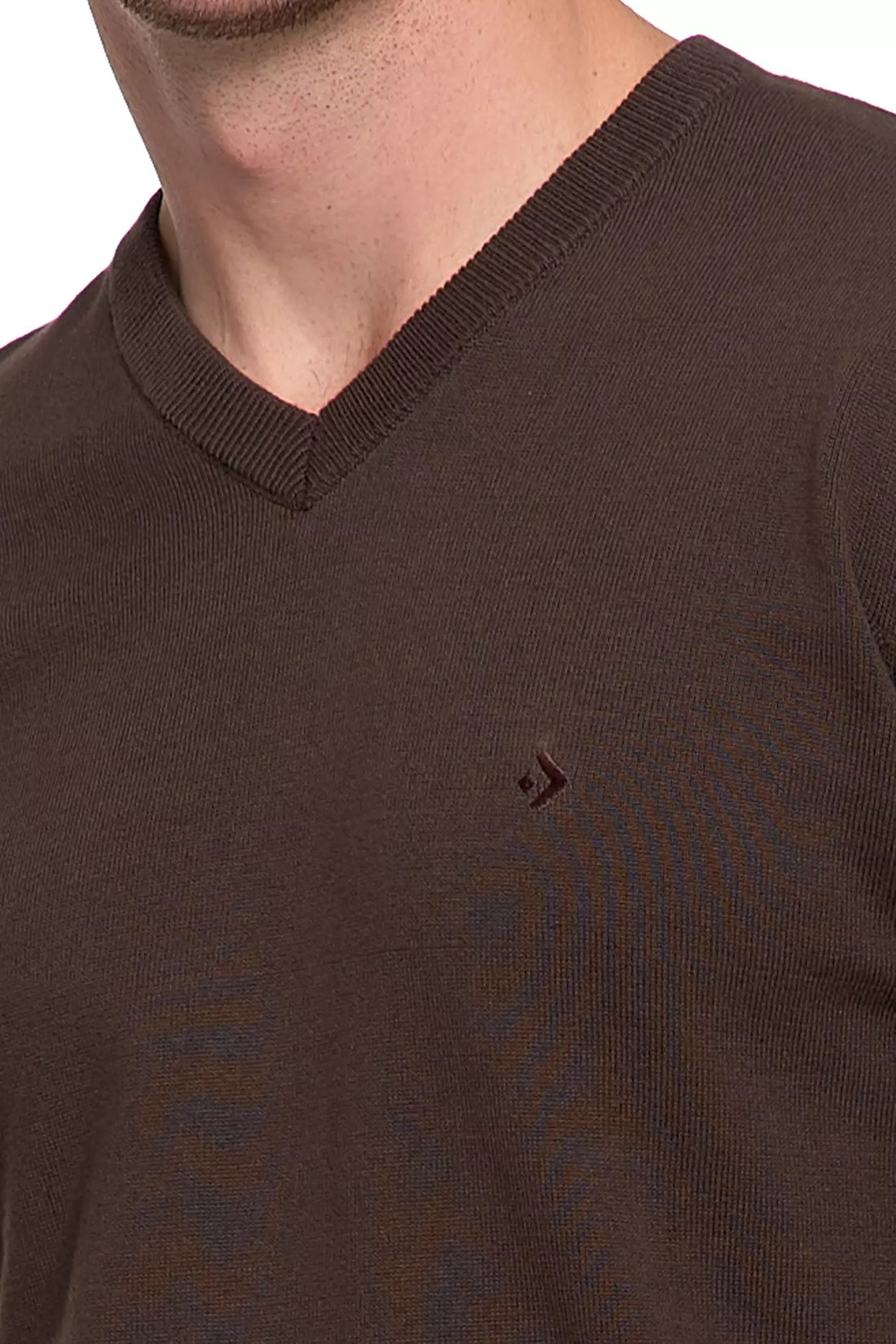 Elegancki sweter męski klasyczny prosty krój dekolt w serek modny