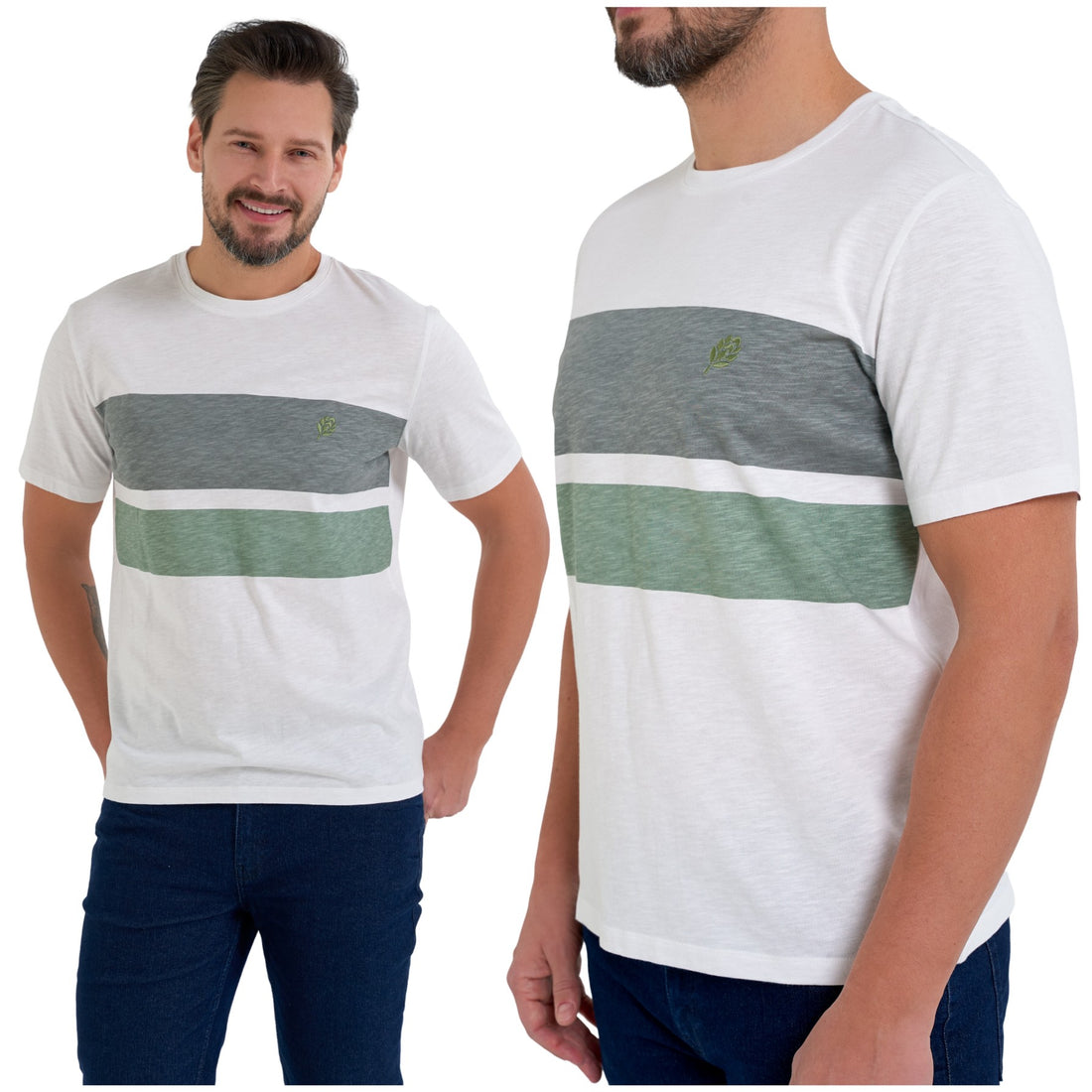 T-shirt męski klasyczny z haftem koszulka z krótkim rękawem