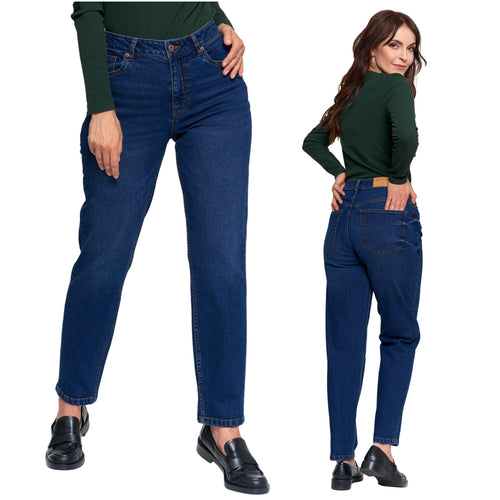 Mom fit spodnie jeansowe jeansy damskie wysoki stan modne wygodne