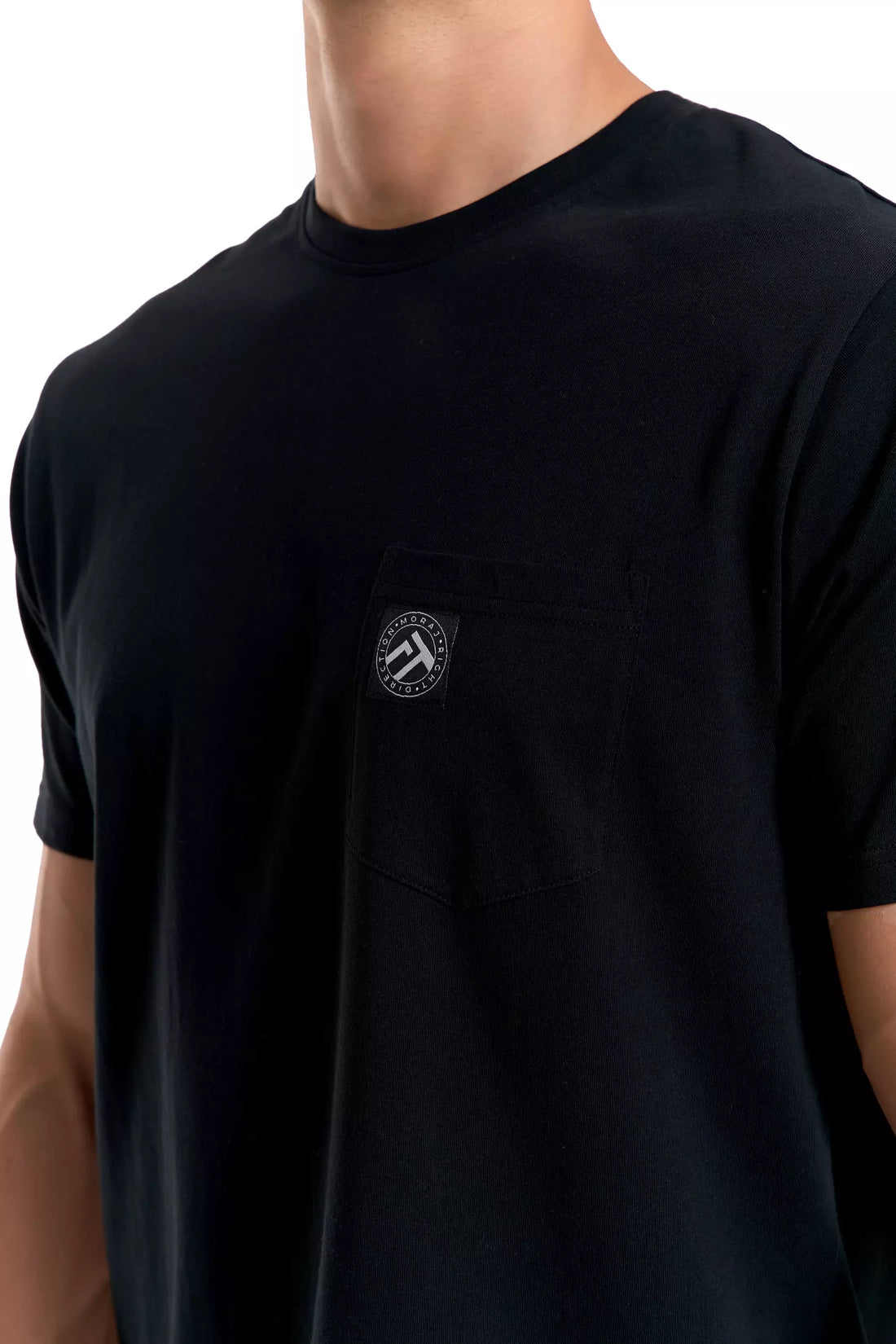T-shirt męski koszulka krótki rękaw prosta z kieszonką modna