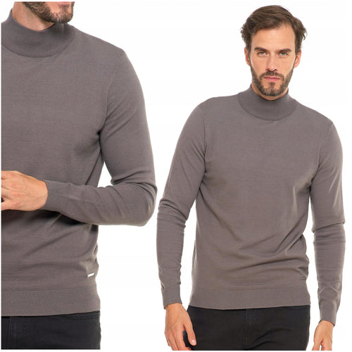 Elegancki sweter męski półgolf klasyczny stylowy sweterek ze stójką