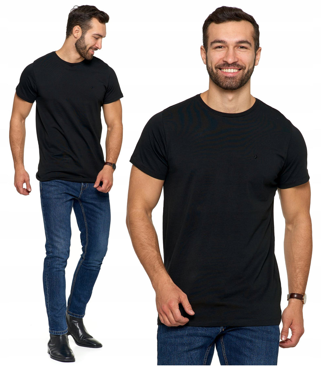 T-shirt premium męski koszulka gładka bluzka haft logo bawełna