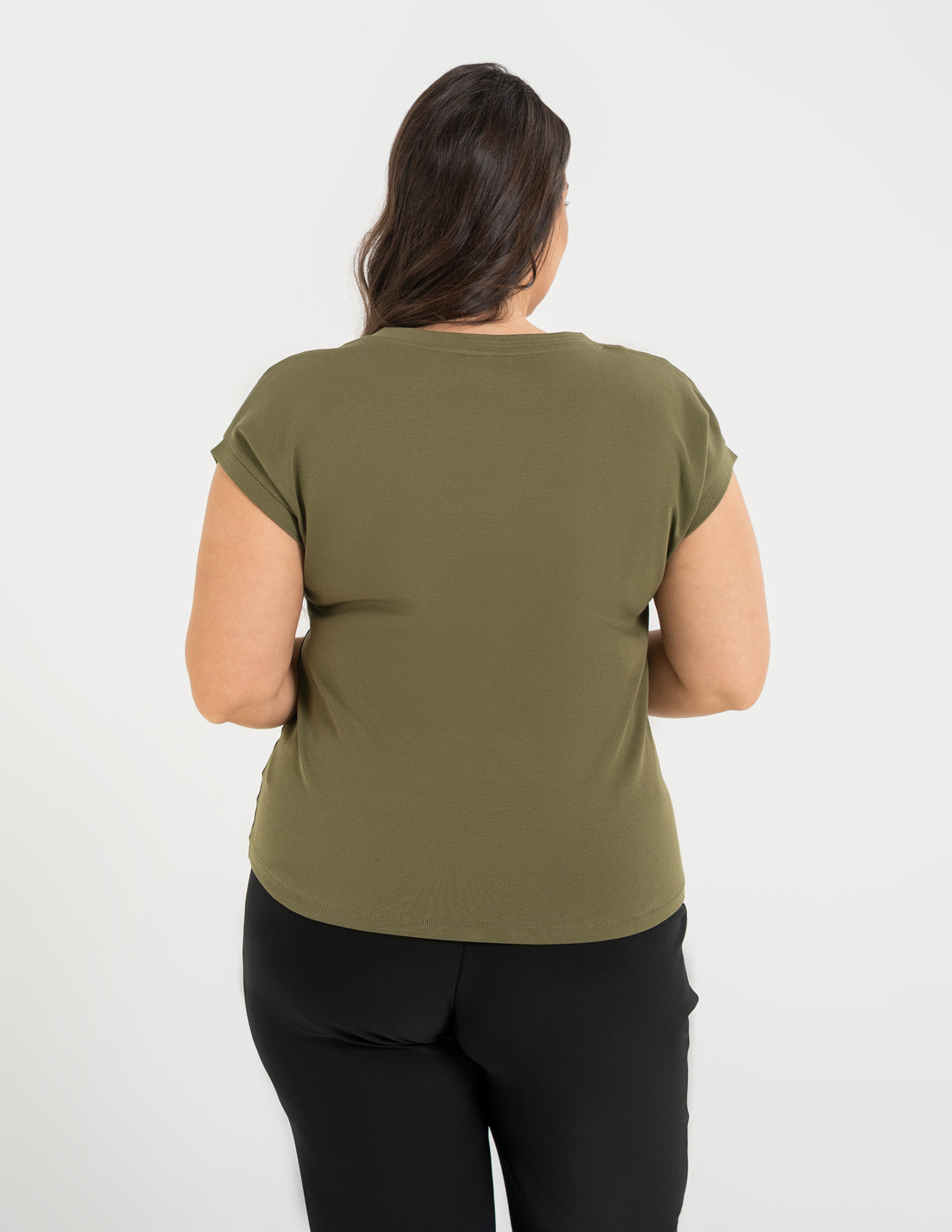 Bluzka damska t-shirt prosty fason gładki top koszulka bawełniana
