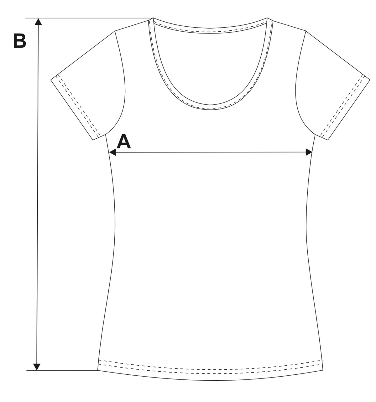 Tabela rozmiarów — T-shirt klasyczny damski koszulka bawełniana krótki rękaw