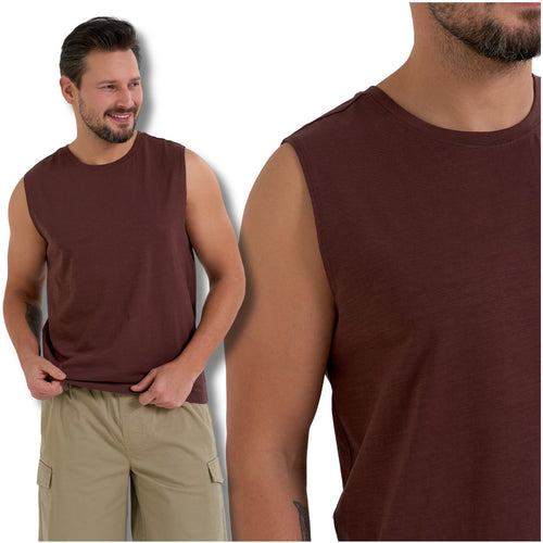Tank-top bokserka męska koszulka bez rękawów klasyczna gładka
