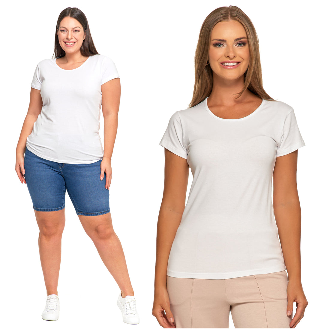 T-shirt klasyczny damski koszulka bawełniana krótki rękaw