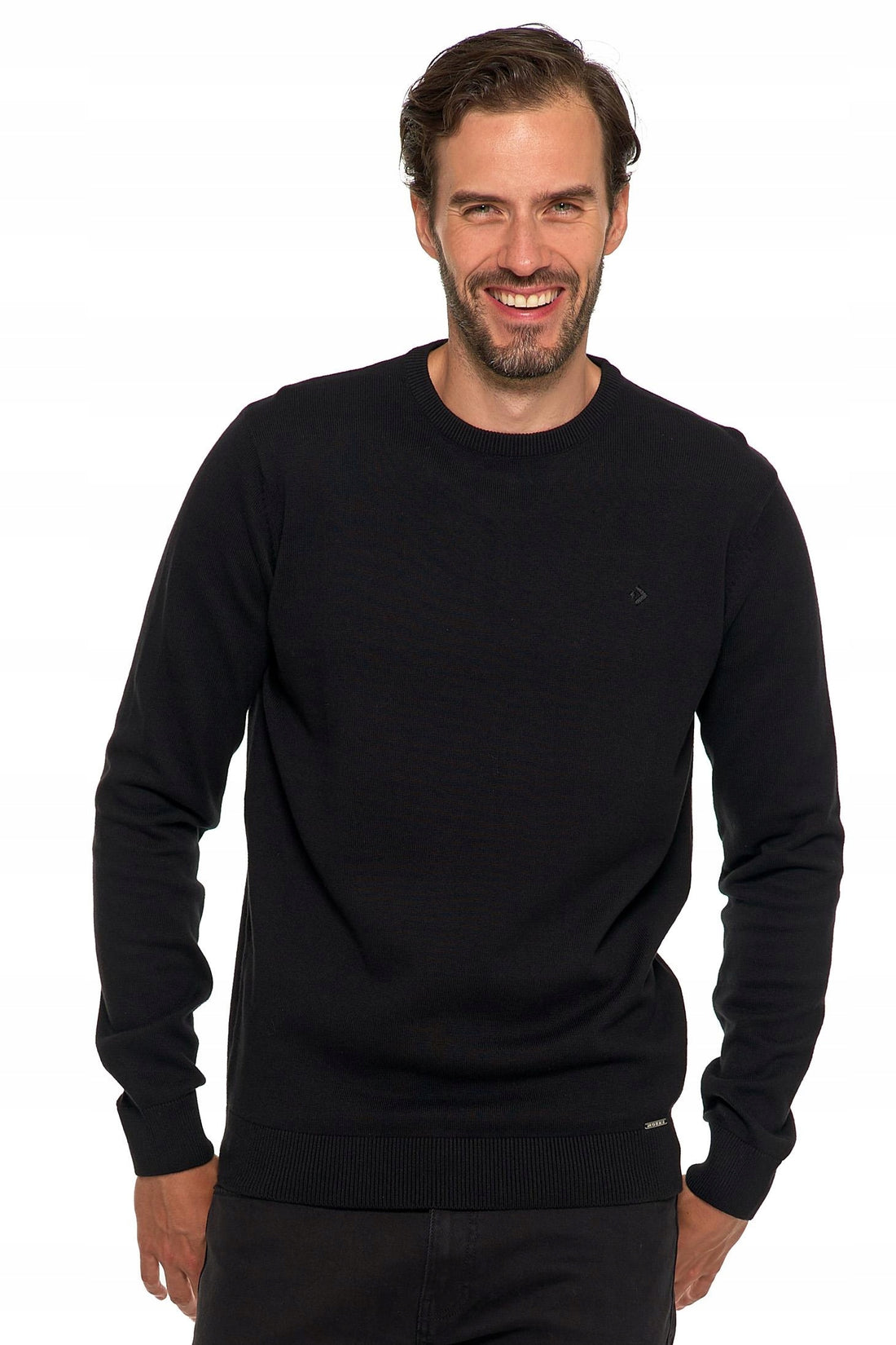 Elegancki sweter męski bawełniany z okrągłym dekoltem ciepły