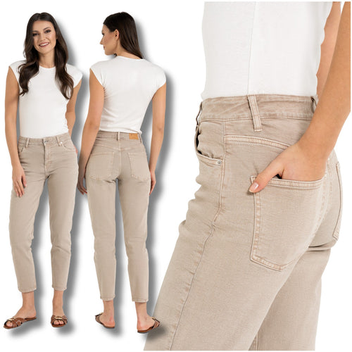 Spodnie mom fit jeansowe damskie z wysokim stanem luźne jeansy r.
