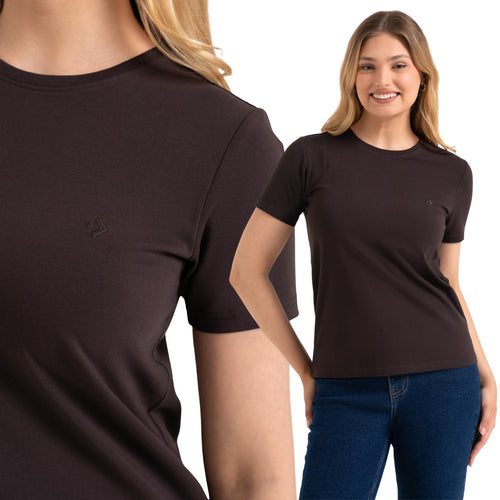 T-Shirt damski premium wykonany z najwyższej jakości bawełny czesanej o klasycznym kroju.