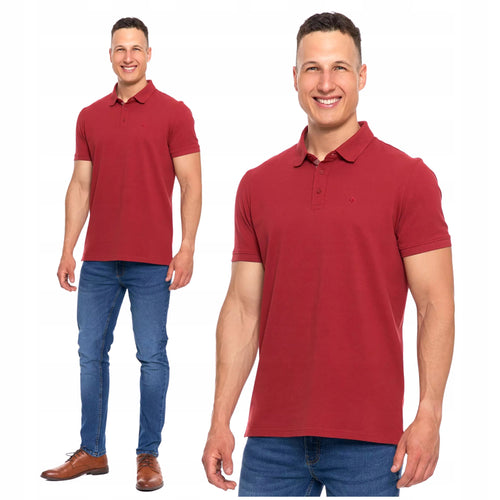 Elegancki t-shirt koszulka polo polówka na zamek krótki rękaw