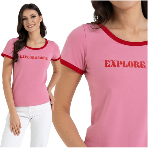 T-shirt damski dopasowana koszulka bluzka z napisem wygodna