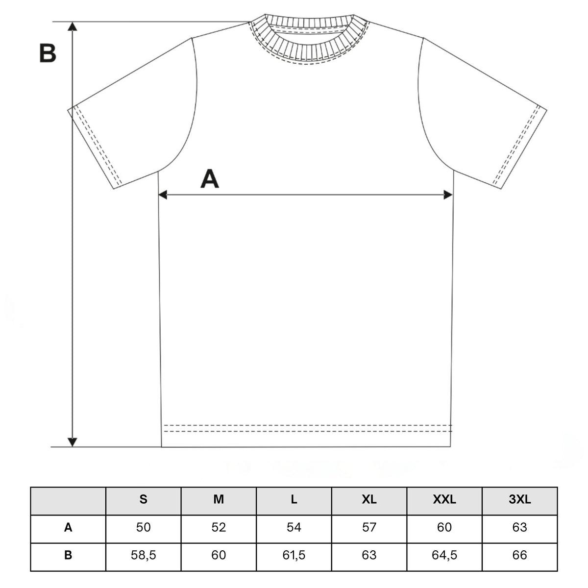Tabela rozmiarów — Bluzka damska koszulka bawełniana t-shirt dekolt v krótki rękaw