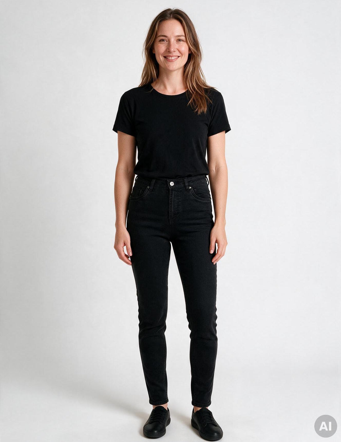 Damskie jeansy mom slim z wysokim stanem i efektem push-up
