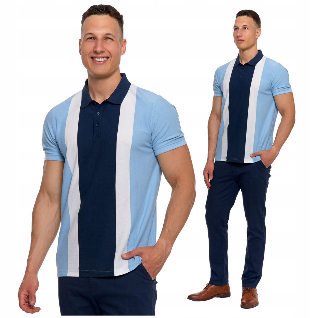 Elegancki t-shirt koszulka polo polówka z krótkim rękawem modna