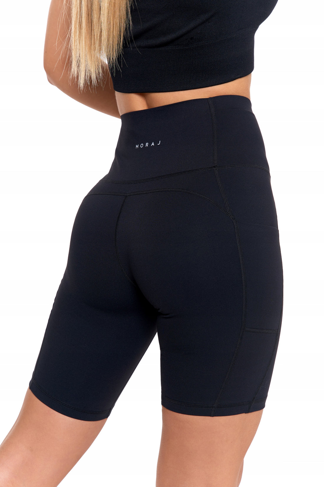 Legginsy kolarki szorty damskie sportowe wysoki stan kieszenie