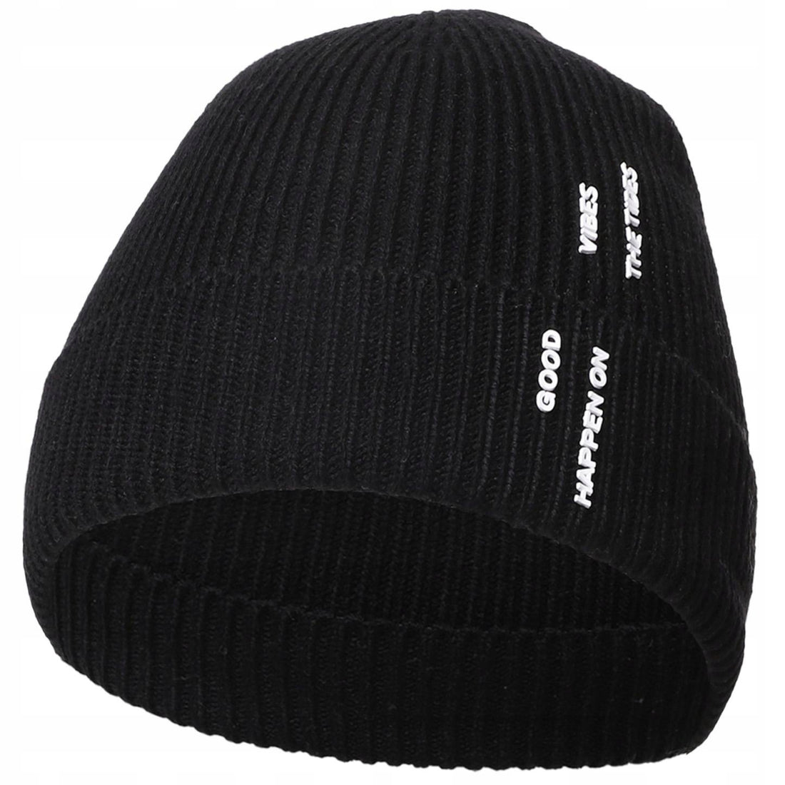 Czapka damska zimowa beanie na chłodne dni w prążek dzianinowa