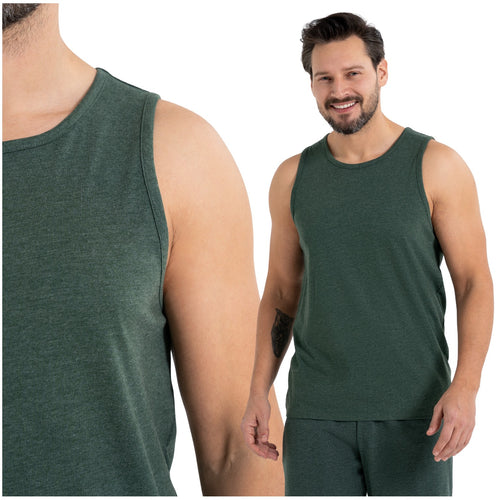 Tank-top męski podkoszulek gładki koszulka bez rękawów klasyczna