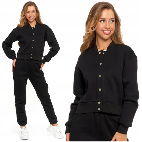 Elegancka bluza damska bomberka ocieplana rozpinana na napy