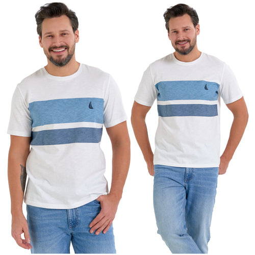 T-shirt męski klasyczny z haftem koszulka z krótkim rękawem