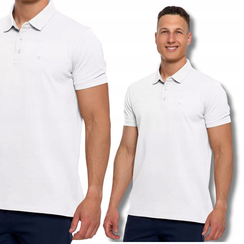 Elegancki t-shirt koszulka polo polówka na zamek krótki rękaw
