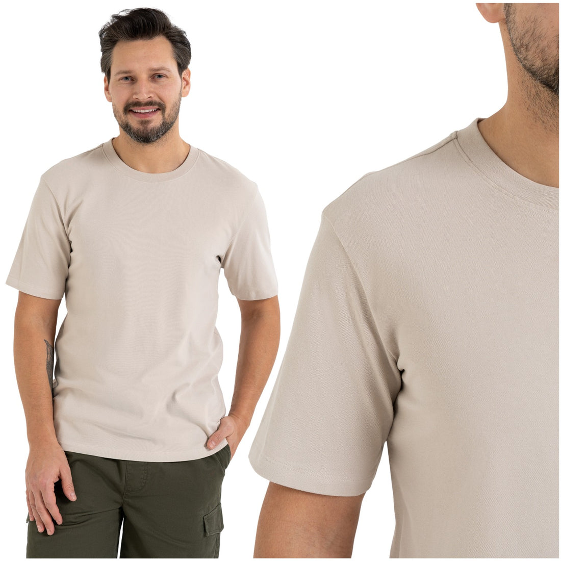 T-shirt męski klasyczna koszulka z krótkim rękawem gładka wygodna
