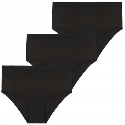 Figi damskie maxi bikini bawełniane majtki z wysokim stanem 3-pak
