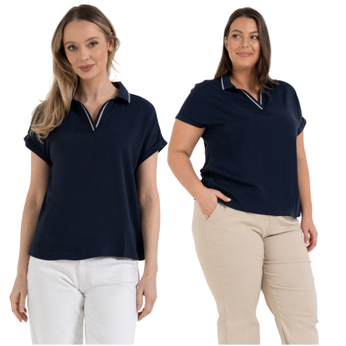 Bluzka damska polo ze 100% wiskozy – elegancja w wydaniu soft-casual
