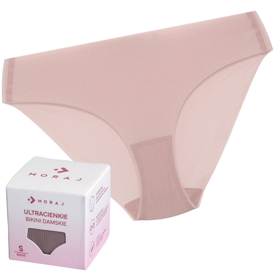 Figi damskie bezszwowe ultracienkie second skin prążkowane bikini