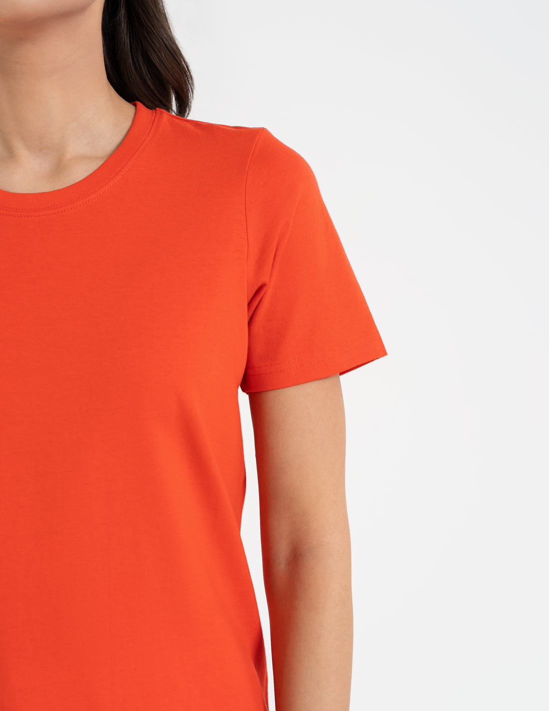 T-shirt damski z krótkim rękawem bez szwów bocznych luźna koszulka