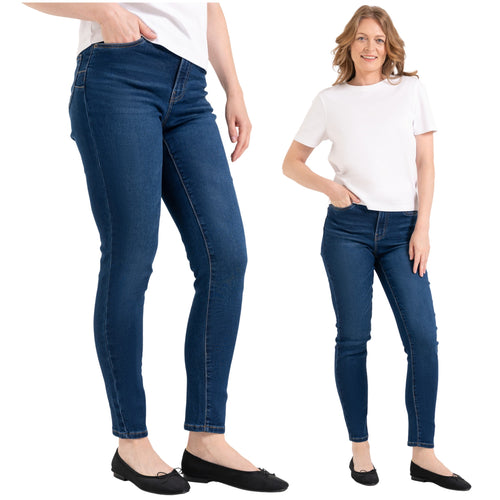 Spodnie jeansowe damskie slim fit z efektem push-up