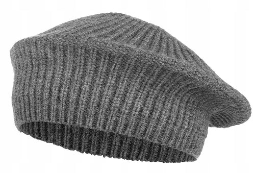 Stylowy beret damski klasyczny elegancki modny jesień zima szary