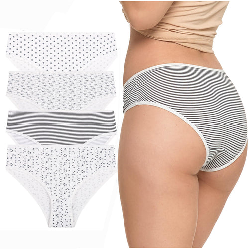 Majtki damskie klasyk figi bikini bawełna różne wzory 4 szt